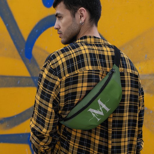 Personaliseer Monogram Initiaal naam Forest Green Heuptasje