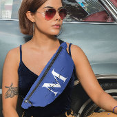 Personaliseer Monogram Initiaal Naam Medium Blauw Heuptasje