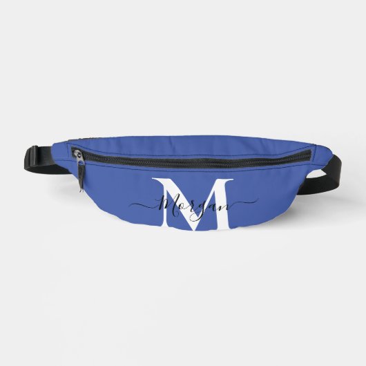 Personaliseer Monogram Initiaal Naam Medium Blauw Heuptasje (Voorkant)