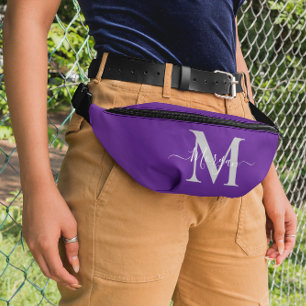 Personaliseer Monogram Initiaal Naam Royal Paarse Heuptasje