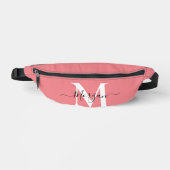 Personaliseer Monogram Initiaal Naam Roze Heuptasje (Voorkant)