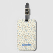 Personaliseer Monogram Meisje Wildflower Patroon Bagagelabel (Voorkant (verticaal))