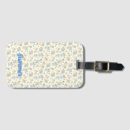 Personaliseer Monogram Meisje Wildflower Patroon Bagagelabel