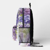 Personaliseer monogram paarse waterverf wisteria bedrukte rugzak (Rechts)