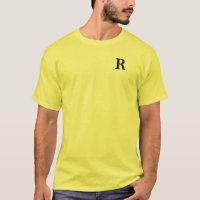 Personaliseer Monogram R geel T-shirt