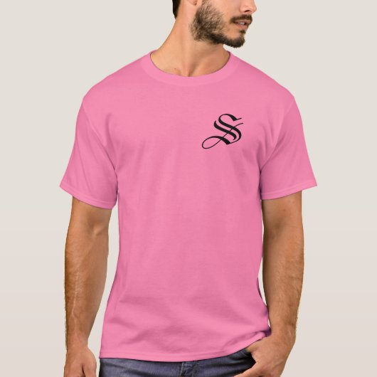 Personaliseer Monogram S Pink T-shirt (Voorkant)