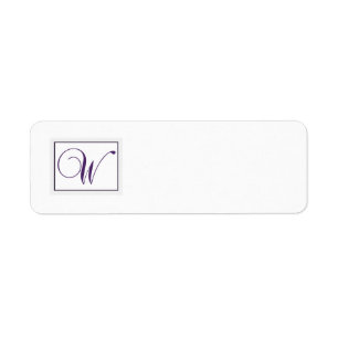 Personaliseer Monogram W Retouradreslabel Etiket