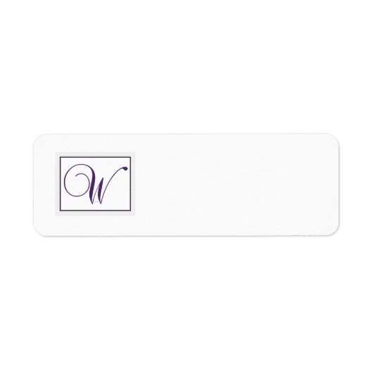 Personaliseer Monogram W Retouradreslabel Etiket (Voorkant)