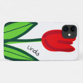 Personaliseer mooie rode tulpenbloem tekening Case-Mate iPhone case (Achterkant (horizontaal))