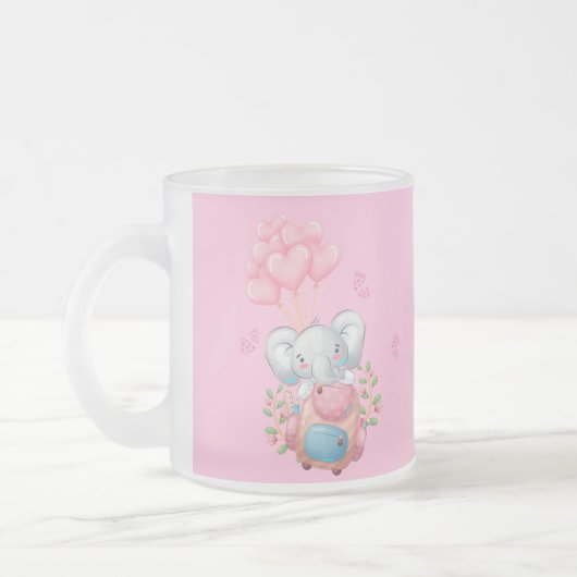 Personaliseer | Mooie Roze Olifant Mok (Links)