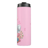 Personaliseer | Mooie Roze Olifant Thermosbeker (Voorkant)