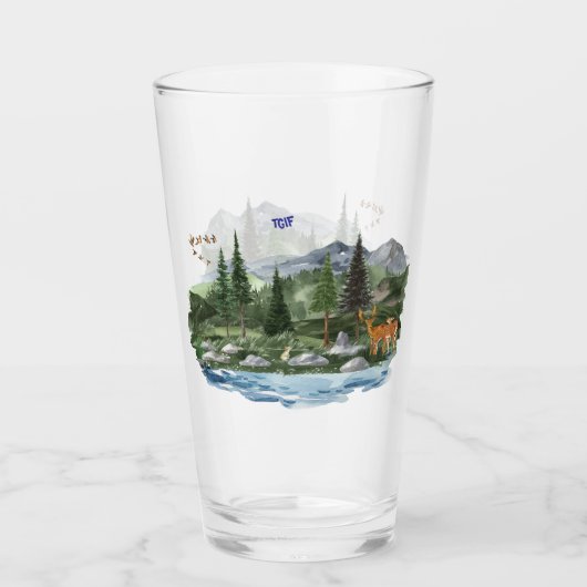 Personaliseer Mountain High Wildlife Glas (Voorkant)