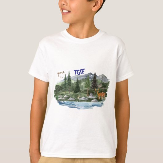 Personaliseer Mountain High Wildlife T-shirt (Voorkant)