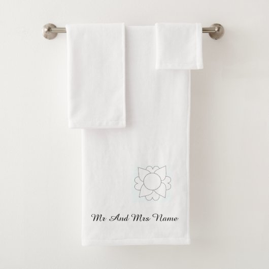 Personaliseer Mr En Mrs Naam Bad Handdoek (Insitu)