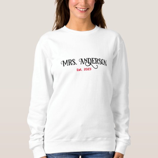 Personaliseer Mrs [Jouw naam] Sweatshirt, First Xm Trui (Voorkant)
