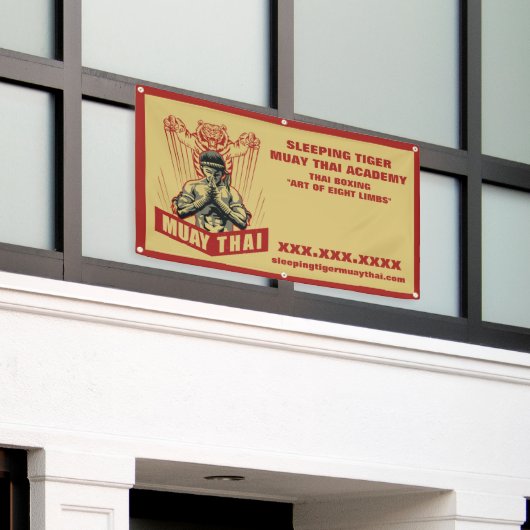 Personaliseer Muay Thai Martial Arts School Groot Spandoek (Buitenkant Gebouw)