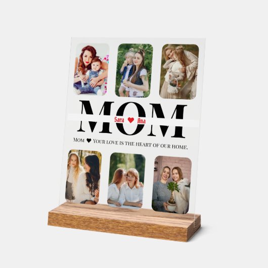 Personaliseer Mum ♥ Acryl Teken met Aangepaste Fot Acryl Bord (Hoek)