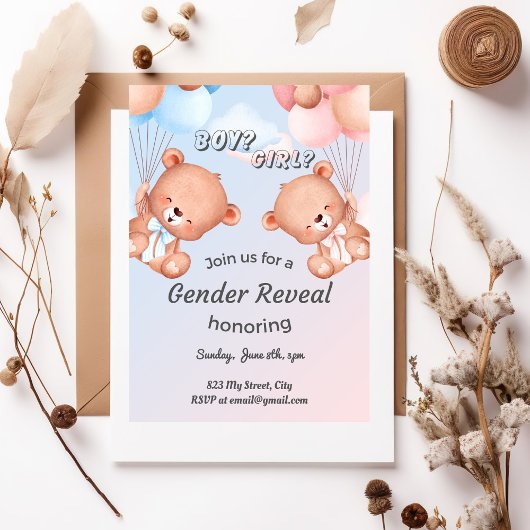 Personaliseer naam 2024 Geslacht onthullen Feestdagenkaart