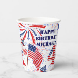 Personaliseer Naam 4th of Juli de Tevreden Reeks v Papieren Bekers