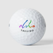 Personaliseer Naam Aloha Tropical Hawaii Hawai'i Golfballen (Voorkant)