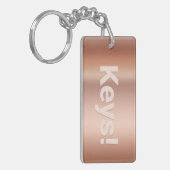 Personaliseer Naam & Bericht, Roos Gold Sleutelhanger (Voorkant Links)