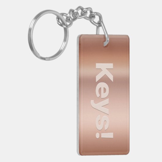 Personaliseer Naam & Bericht, Roos Gold Sleutelhanger (Voorkant Links)