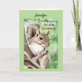 Personaliseer NAAM Birthday Funny Squirrel Kaart (Voorkant)