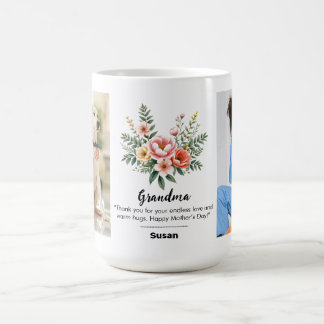 Personaliseer Naam Bloem Bloem Granma Gift Combo Koffiemok