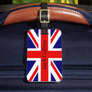 Personaliseer naam Britse vlag - de Union Jack Bagagelabel