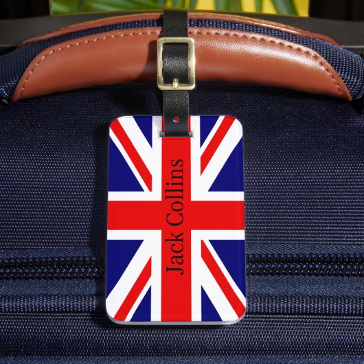 Personaliseer naam Britse vlag - de Union Jack Bagagelabel (Voorkant Insitu 2)
