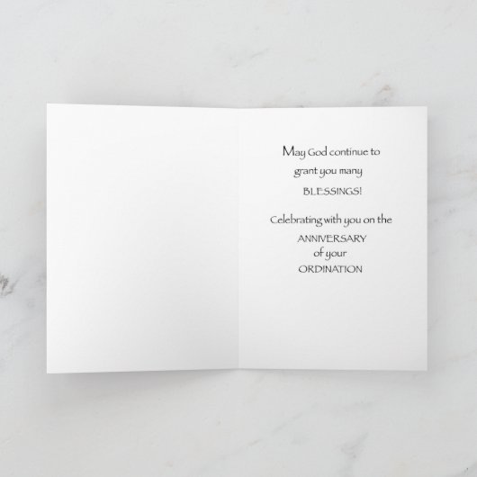 Personaliseer naam, datum, 25ste Ordination Annive Kaart (Binnen)