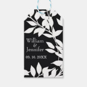 Personaliseer naam, datum Elegante zwarte en witte Cadeaulabel (Voorkant)