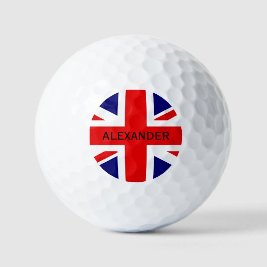 Personaliseer Naam De Britse vlag Golfballen (Voorkant)