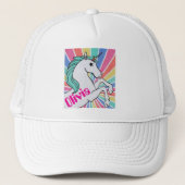 Personaliseer Naam & Eenhoorn afbeelding Trucker Pet (Voorkant)