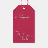 Personaliseer naam en begroeting Zeemeermin en vri Cadeaulabel (Achterkant)