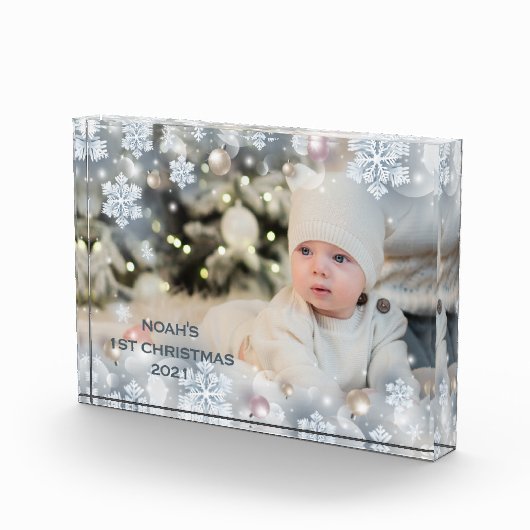 Personaliseer Naam & Foto Baby's Eerste Kerstmis 8 (Rechts)