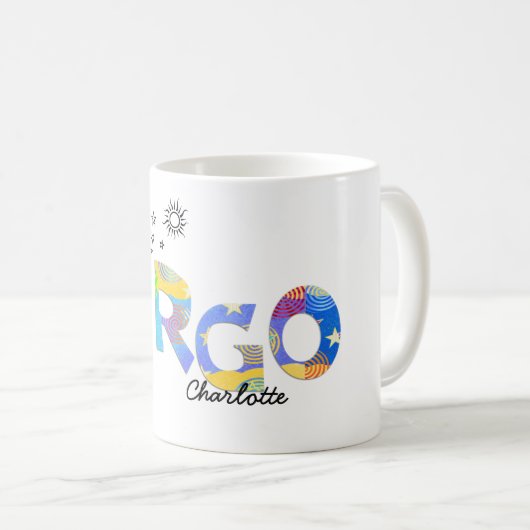 Personaliseer naam-Fun VIRGO Birthday Zodiac Mok (Voorkant rechts)