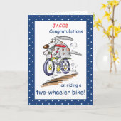 Personaliseer Naam Gefeliciteerd Fiets, Leuk Kaart (Gele Bloem)