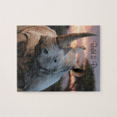 Personaliseer Naam Gehoornde Rhino Gift Legpuzzel (Horizontaal)