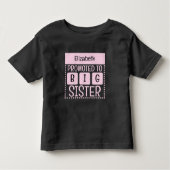 Personaliseer naam grote zus roze kinder shirts (Voorkant)