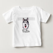 Personaliseer Naam Husky Multimedia Baby T-shirt (Voorkant)