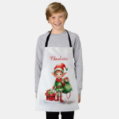 Personaliseer Naam Kerst elf met zak van geschenke Schort (Gedragen)