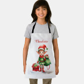 Personaliseer Naam Kerst elf met zak van geschenke Schort (Insitu)