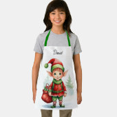 Personaliseer Naam Kerst elf met zak van geschenke Schort (Insitu)