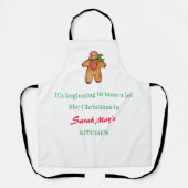 Personaliseer Naam Kerst Keuken Schort (Voorkant)