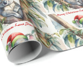Personaliseer Naam Kerst Koala in gumtree Cadeaupapier (Rol Hoek)