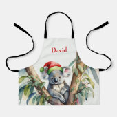 Personaliseer Naam Kerst Koala in gumtree Schort (Voorkant)