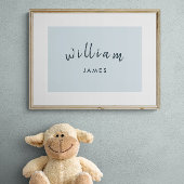 Personaliseer Naam Kind Speelkamer Jongen Pastelbl Poster