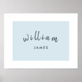 Personaliseer Naam Kind Speelkamer Jongen Pastelbl Poster (Voorkant)