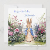 Personaliseer Naam kind toevoegen Peter het Konijn Kaart (Voorkant)
